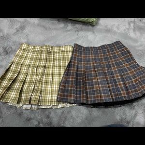 Plaid mini skirts